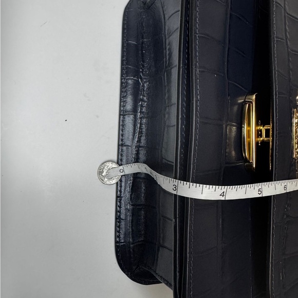 COACH Brynn Crossbody Crocodile Embossed Flap Leather Bag Blue - Picture 15 of 15